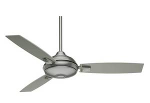 lot 103 image: CASABLANCA Verse 54 in. LED IndoorOutdoor Satin Nickel Ceiling Fan with Remote