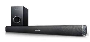 lot 2 image: Brookstone Sound Bar Speaker with Wireless Subwoofer-Missing Remote