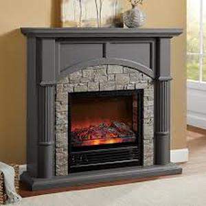 lot 98 image: Faux Brick Fireplace Gray