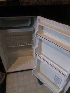 lot 95 image: Wood grain style mini-fridge...