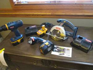 lot 106 image: Collection of Ryobi Corded and cordless 18v power tools, batteries and charger