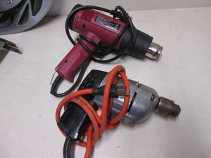 lot 227 image: Drill and heat gun...