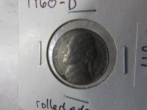 1960 D Jefferson Nickel Error