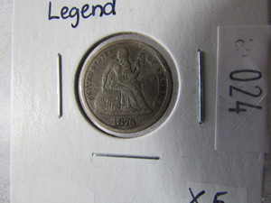 1876 Seated Dime