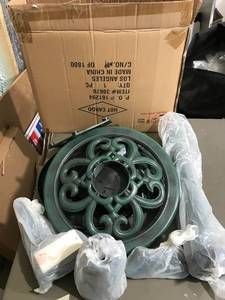 lot 25 image: Verdigris Gazebo Standing Birdfeeder - New in box - assembly required.