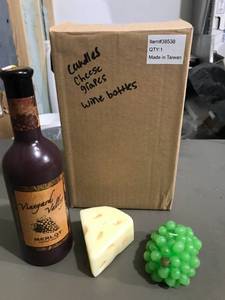 lot 29 image: Wine and Cheese Candle Set - New in box - Paraffin Wax