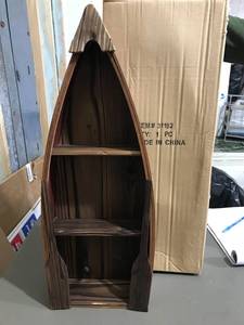lot 36 image: Rowboat Curio Cabinet - New in box - 9 x 4 x 24.5