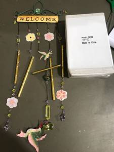 lot 47 image: 3 Hummingbird Welcome Windchimes - New in box