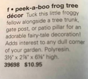 lot 5 image: Peek-A-Boo Frog Tree Decor - x2 New in Box - Polyresin