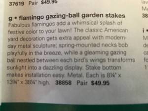 lot 13 image: Flamingo Gazing-Ball Garden Stakes - New in box - Metal