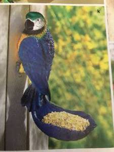 lot 18 image: Blue Parrot Birdfeeder - New in box - polyresin
