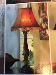 lot 19 image: Beaded Leaf-Motif Lamp Set - New in Box 8.5 diameter x 18 high