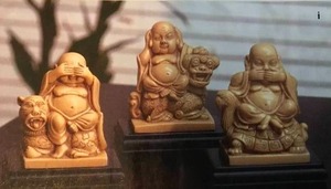 lot 8 image: Blameless Buddha Trio figurines - New in box - Polyresin