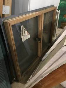 lot 175 image: 2 Double Windows 56 inches wide & 2 Small Windows 10x38