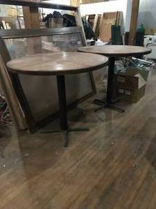 lot 181 image: 2 High Top Bar Tables - 48 inches wide & 42 inches tall