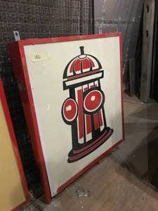 lot 186 image: Hydrant Lighted Sign - 37 x 42 - Originally hung from building of business.