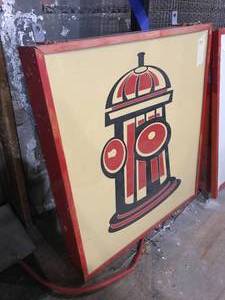 lot 187 image: Hydrant neon sign - Originally hung from building of business.