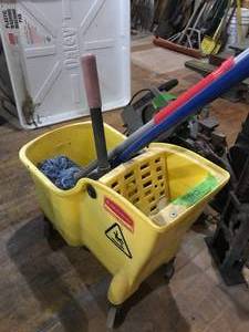 lot 202 image: Mop and Bucket