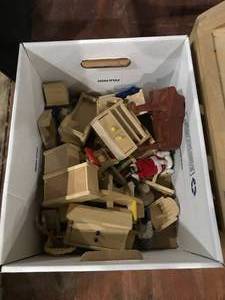 lot 204 image: Wooden Toy Doll House wAccessories