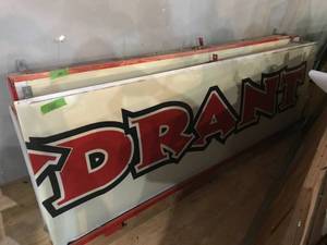 lot 288 image: Large Hydrant Lighted Sign - Hung on Building of Business - 2 Pieces 8ft x 32 for a total of 16ft