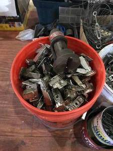 lot 309 image: Large Lot of door hardware, hinges, locks, knobs