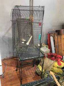 lot 322 image: 2 Large Bird Cages and Stand