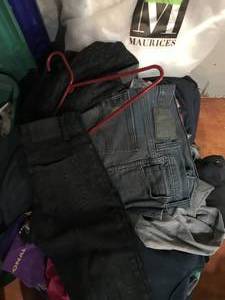 lot 355 image: Large Bin of Clothes, Men, Woman & Childrens.
