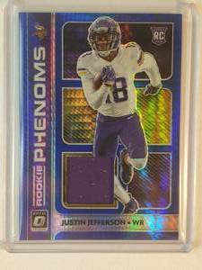 lot 3 image: Justin Jefferson Rookie Relic 2020 Panini Donruss Optic RP-13