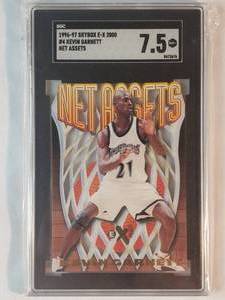 lot 6 image: Kevin Garnett 1996-97 Skybox E-X 2000 Net Assets No. 4, SGC Graded 7.5 NM