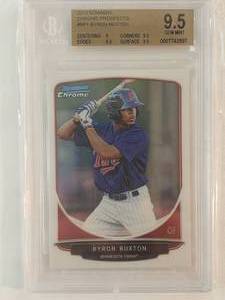 lot 12 image: Byron Buxton 2013 Bowman Chrome Prospects No. BP1, Beckett Graded 9.5 Gem Mint
