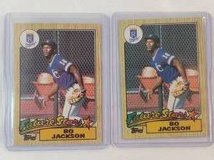 lot 28 image: Bo Jackson - Lot of 2 MLB Rookie Cards 1987 Topps No. 170