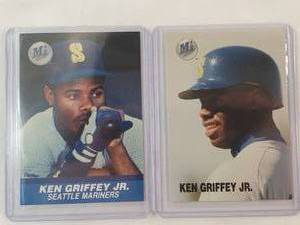 lot 32 image: Ken Griffey Jr. - Lot of 2 1991 MLB 91-21, 1991 MLB 91-38