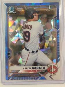 lot 46 image: Aaron Sabato 2021 Bowman Chrome Sapphire No. BCP-125