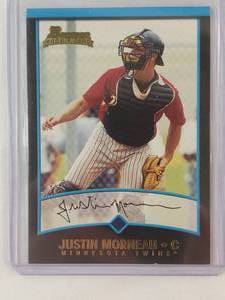 lot 48 image: Justin Morneau 2001 Bowman Rookie Card No. 361