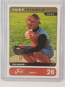 lot 49 image: Joe Mauer 2002 Rookie Justifiable Just Minors NO. 26