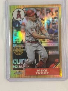 lot 58 image: Mike Trout 2022 Topps Chrome Refractor No. 87BC-1
