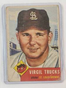 lot 61 image: Virgil Trucks 1953 Topps No. 96