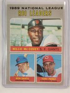 lot 65 image: 1969 National League RBI Leaders Topps No. 63