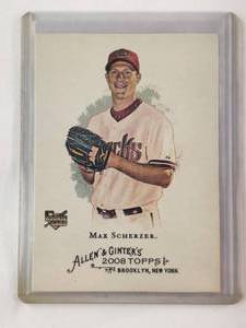 lot 94 image: Max Scherzer 2008 Rookie Allen & Ginter No. 297