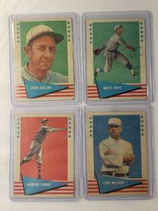 lot 102 image: Lot of 4 Vintage from 1961 Waite Hoyt No. 44, Howard Ehmke No. 21, John McGraw No. 60, Eddie Collins No. 16