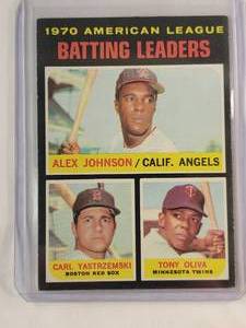 lot 115 image: 1970 American League Batting Leaders Johnson, Yastrzemski, Oliva No. 61