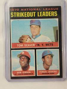 lot 116 image: 1970 National League Strikout Leaders Seaver, Gibson, Jenkins No. 72