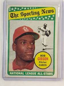 lot 151 image: Bob Gibson 1969 The Sporting News Topps No. 432