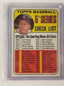 lot 153 image: Mickey Mantle 1969 Topps Checklist No. 412