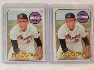 lot 159 image: Phil Niekro Lot of 2 1969 Topps No. 355