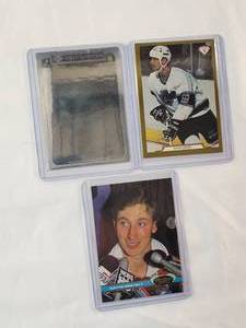 lot 174 image: Wayne Gretzky Lot of 3 1990 Upper Deck Hockey Superstars, American Sports Monthly 91, 1991 Topps Stadium Club No. 1