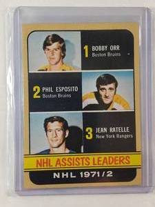lot 186 image: 19712 NHL Assist Leaders Topps No. 62