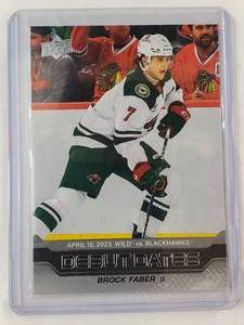 lot 187 image: Brock Faber 2023-24 Rookie Debut Upper Deck No. DD-15