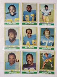 lot 197 image: 1974 Chargers Lot of 9