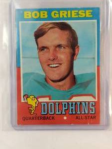 lot 212 image: Bob Griese 1971 Topps No. 160
